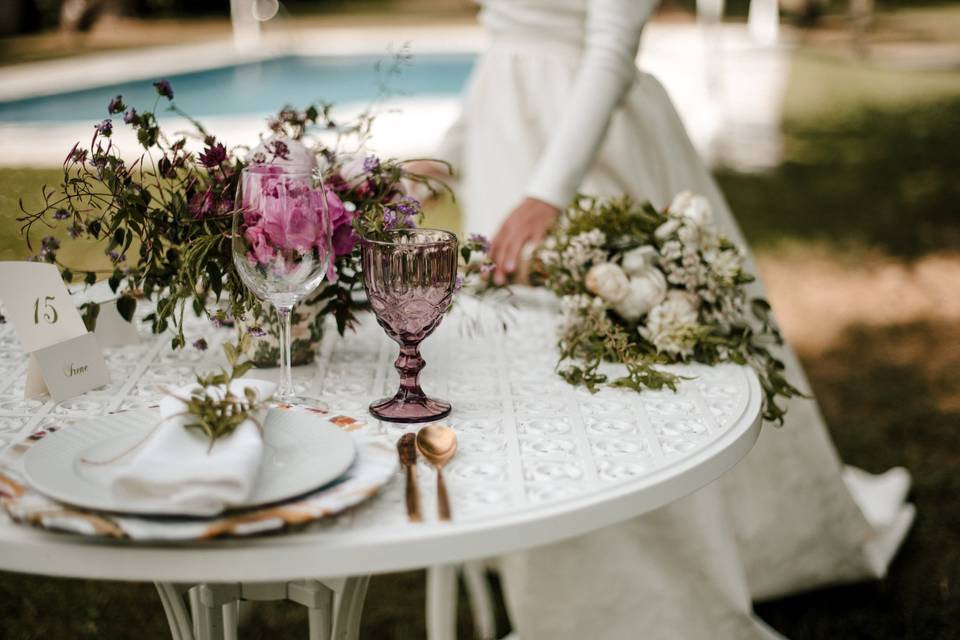 Detalles de decoración de mesa