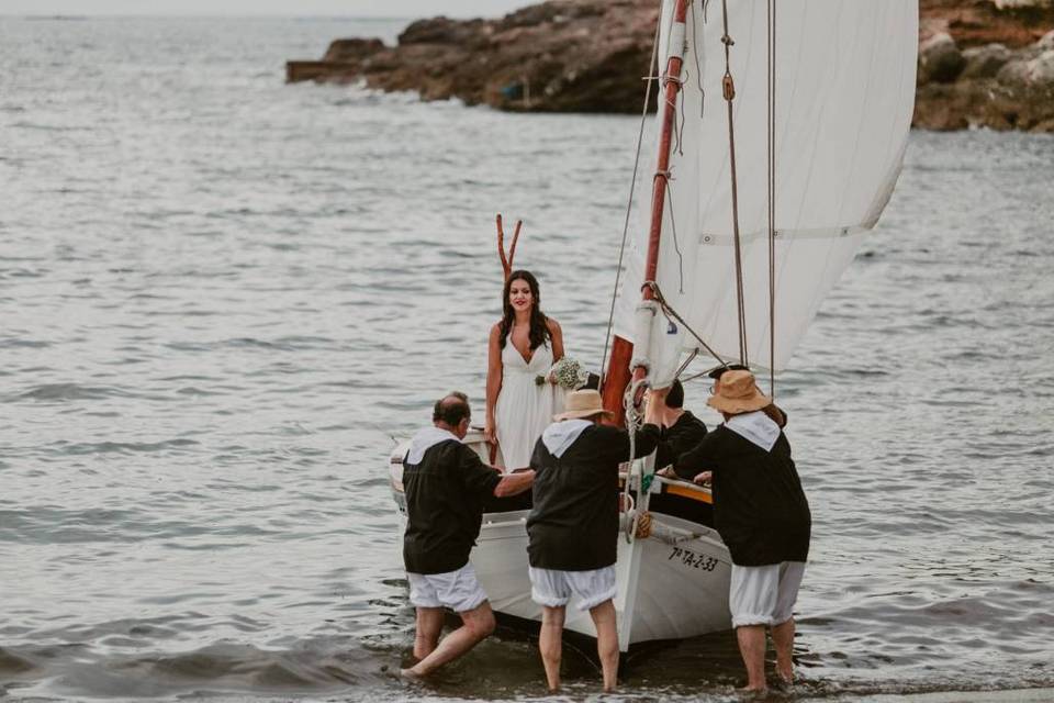 Entrada de novia en velero