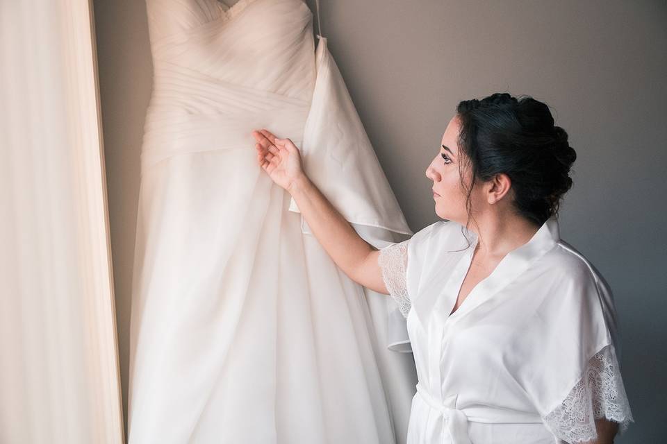 La novia con el vestido