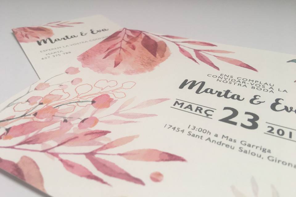 Invitación de Marta & Eva