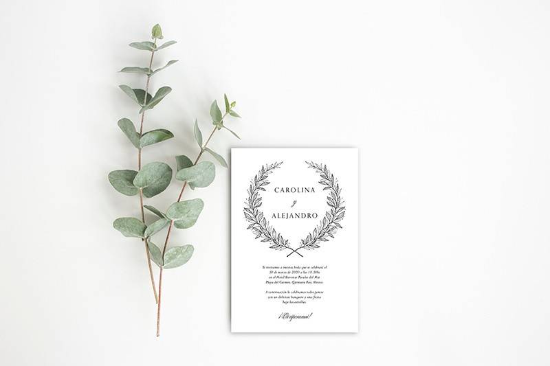 Invitación boda flor silvestre