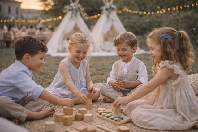 Juegos de madera en boda