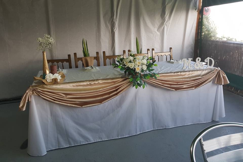 Decoración de la mesa nupcial