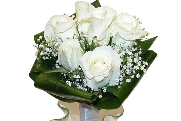 Bouquet de novia rosas blanco