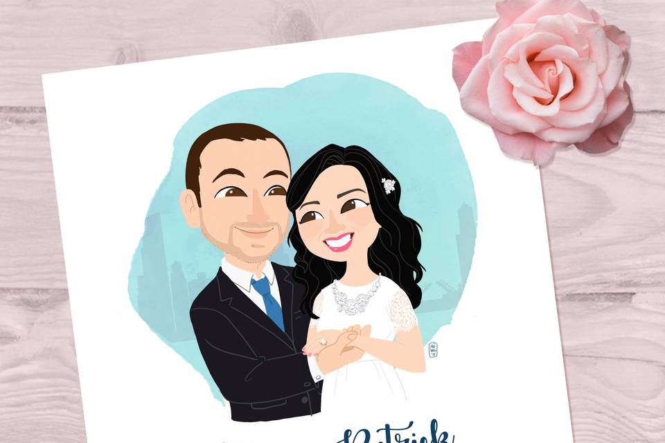 Caricatura de novios