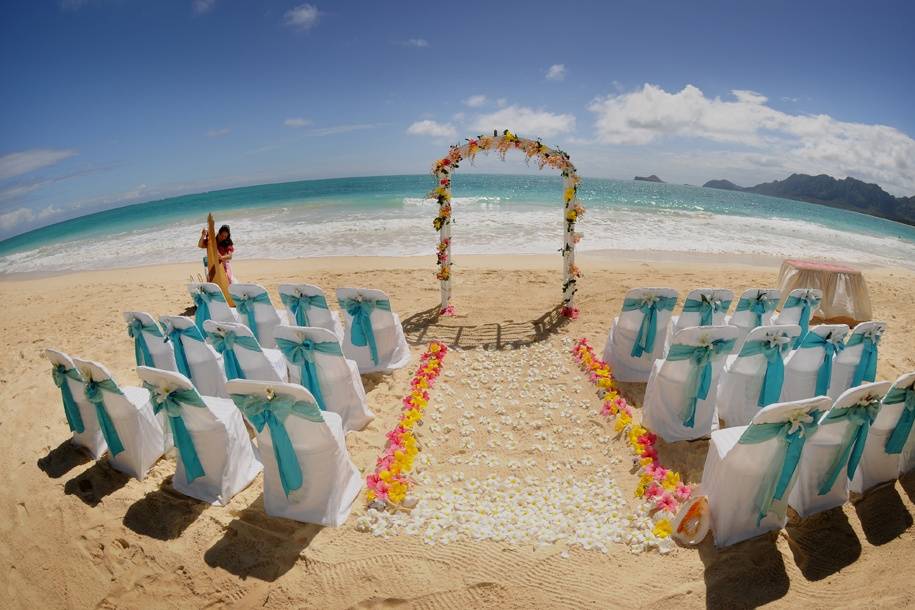 Ceremonia Playa lazo turquesa
