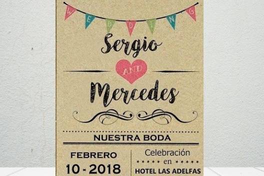 Invitacion boda kraft