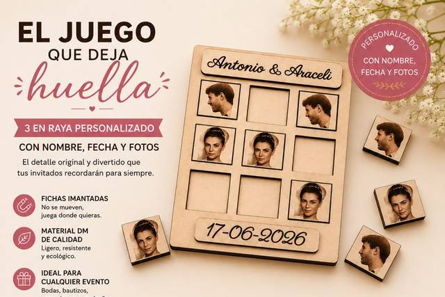 Juego 3 en raya con fotos de l