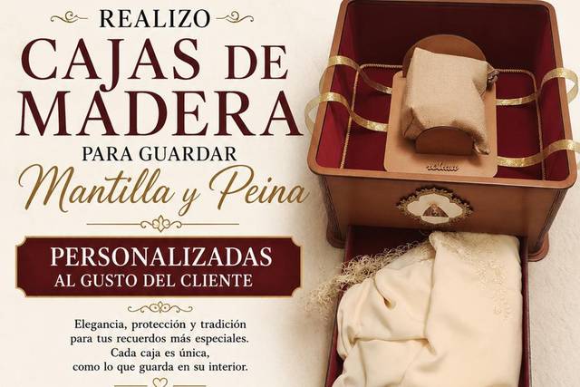 Caja para mantilla y peina