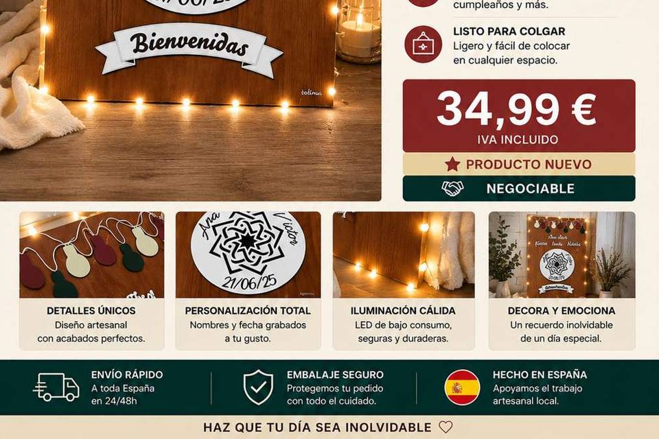 Letrero personalizado de boda