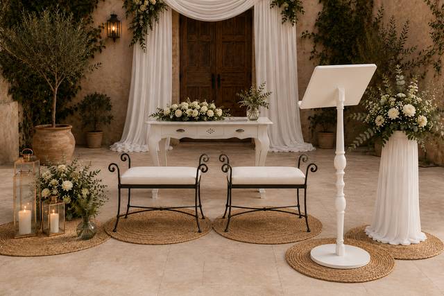 Escenario boda blanco