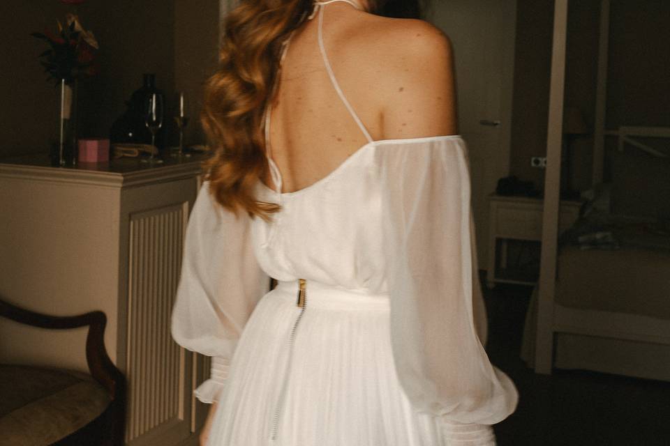 Cabello suelto con ondas