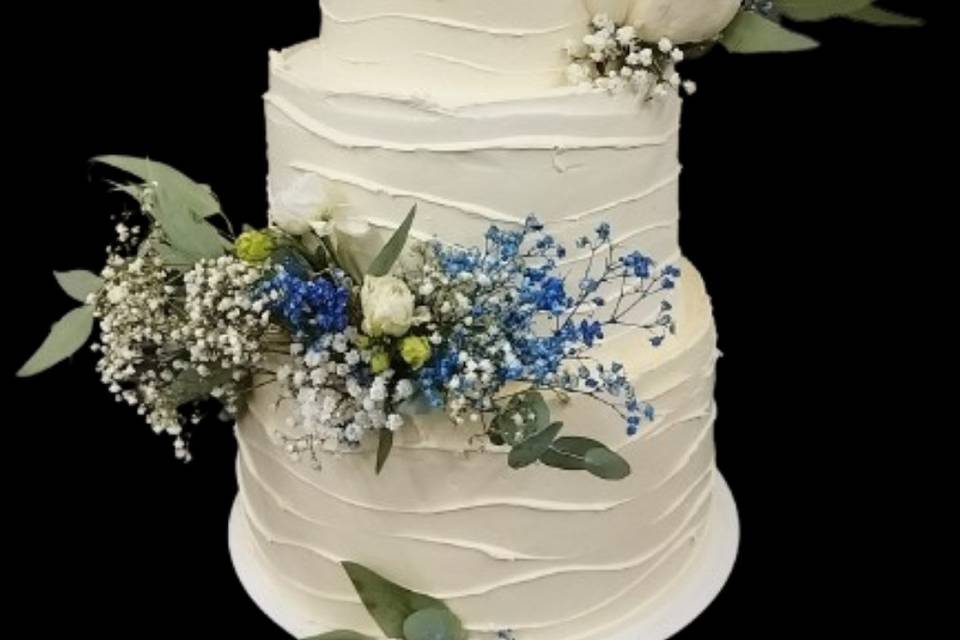 Tarta boda azul