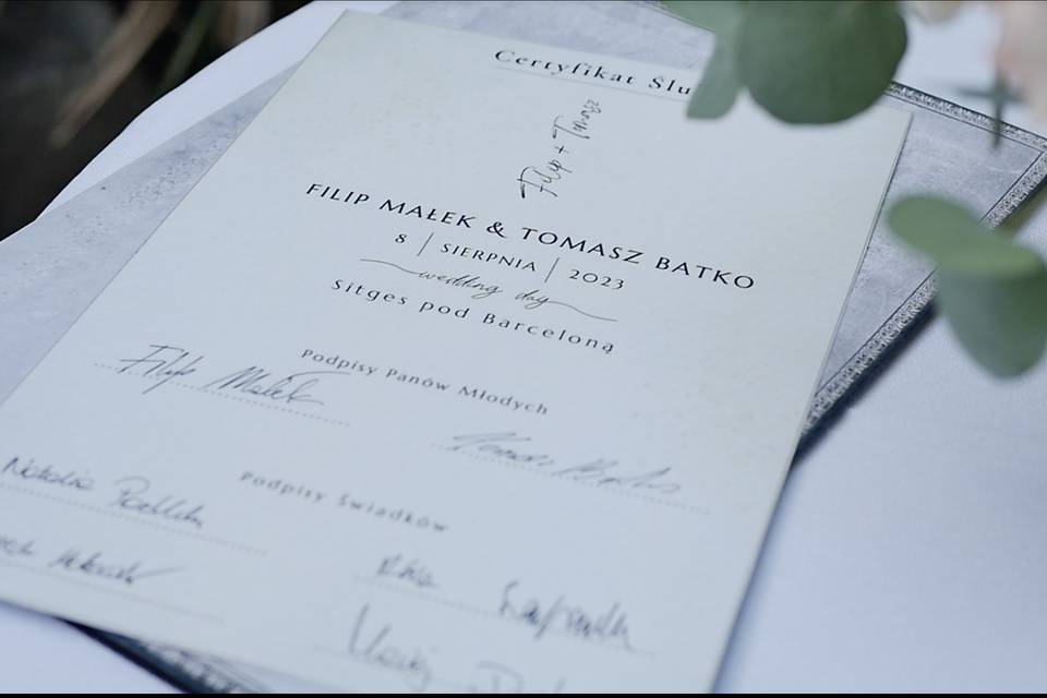 Certificado de la Boda