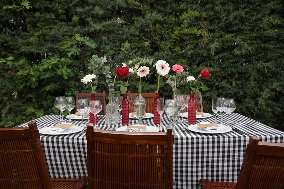 Banquete en jardín
