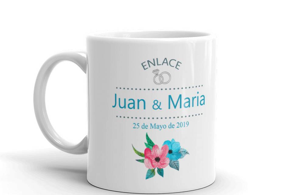 Taza para invitación de boda