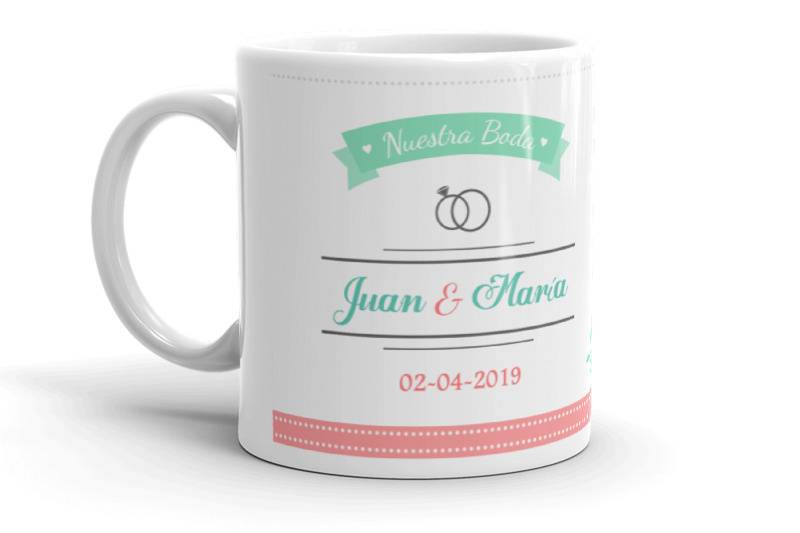 Taza para invitación de boda