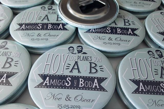 CHAPAS para boda PERSONALIZADAS - Presumede