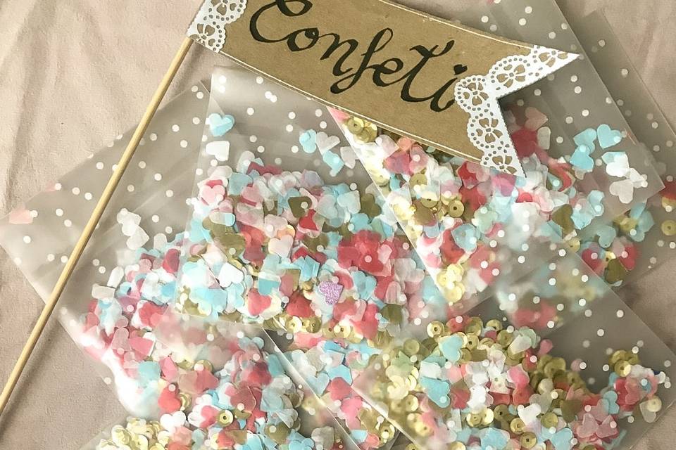 Confeti pastel y lentejuelas