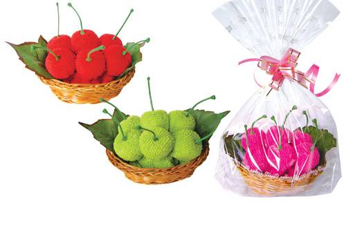 Toallas con formas de frutas