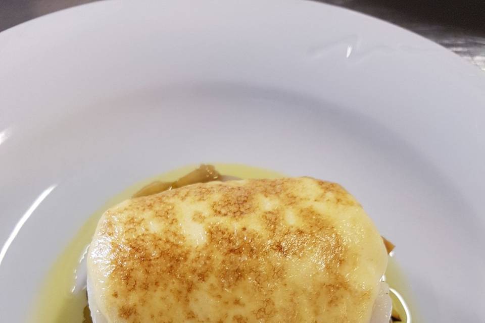 Bacalao con muselina de ajo