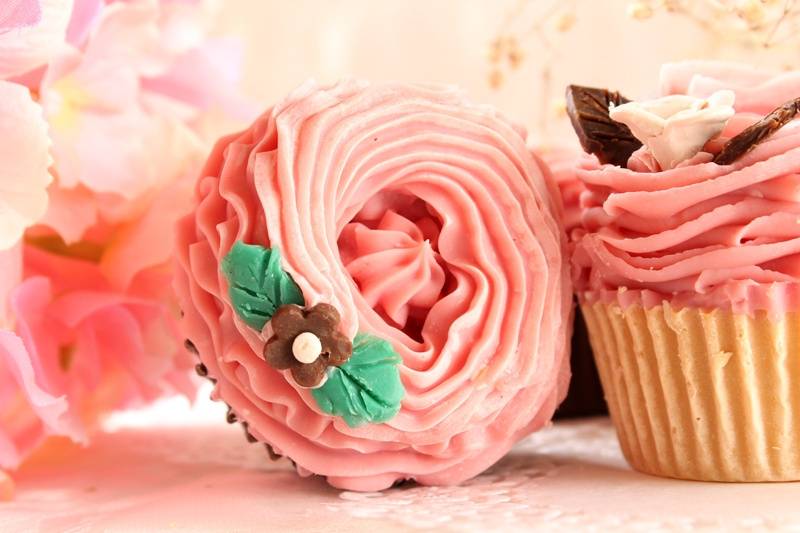 Jabones cupcakes flor