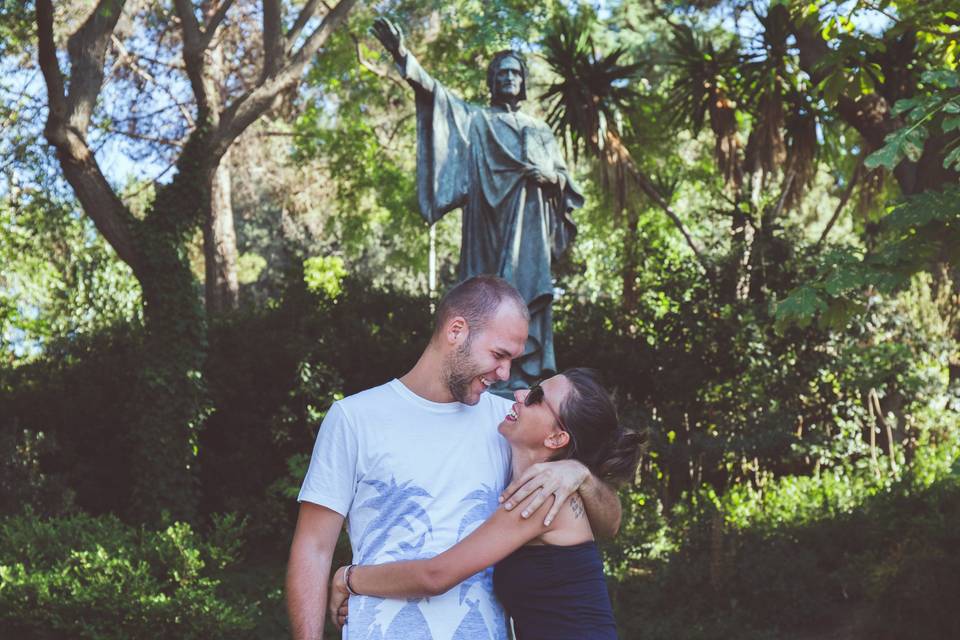 Fotos en pareja en Montjuic