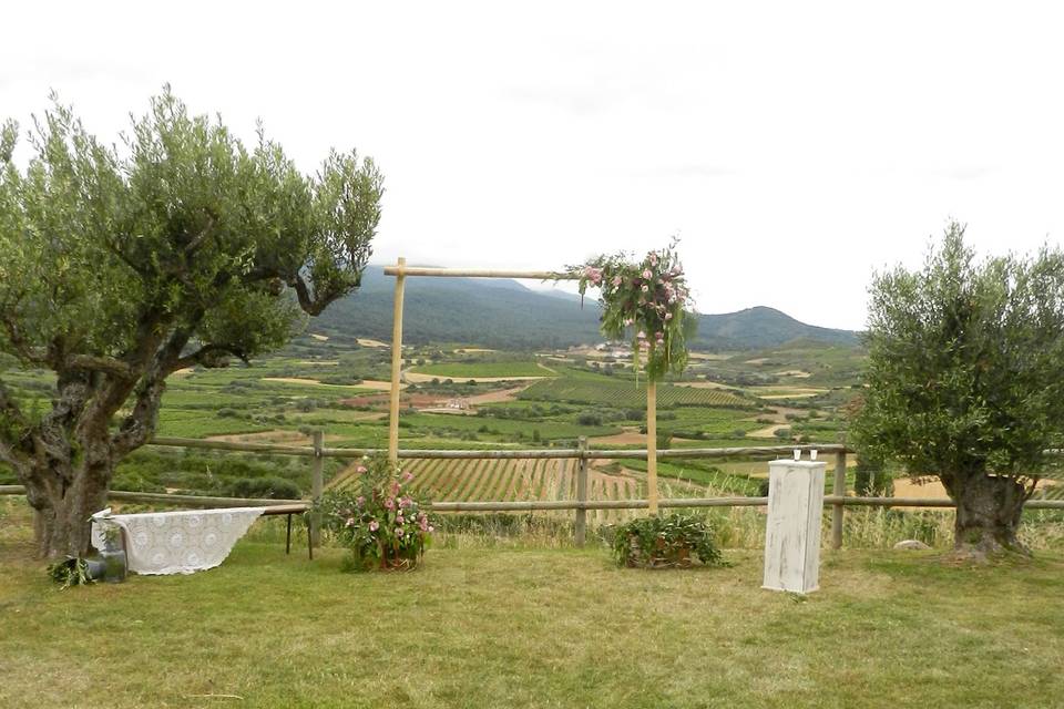 Boda civil en el jardín