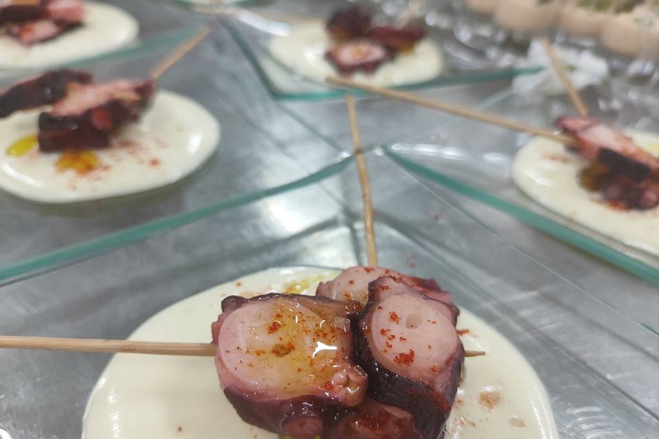 Brocheta de pulpo