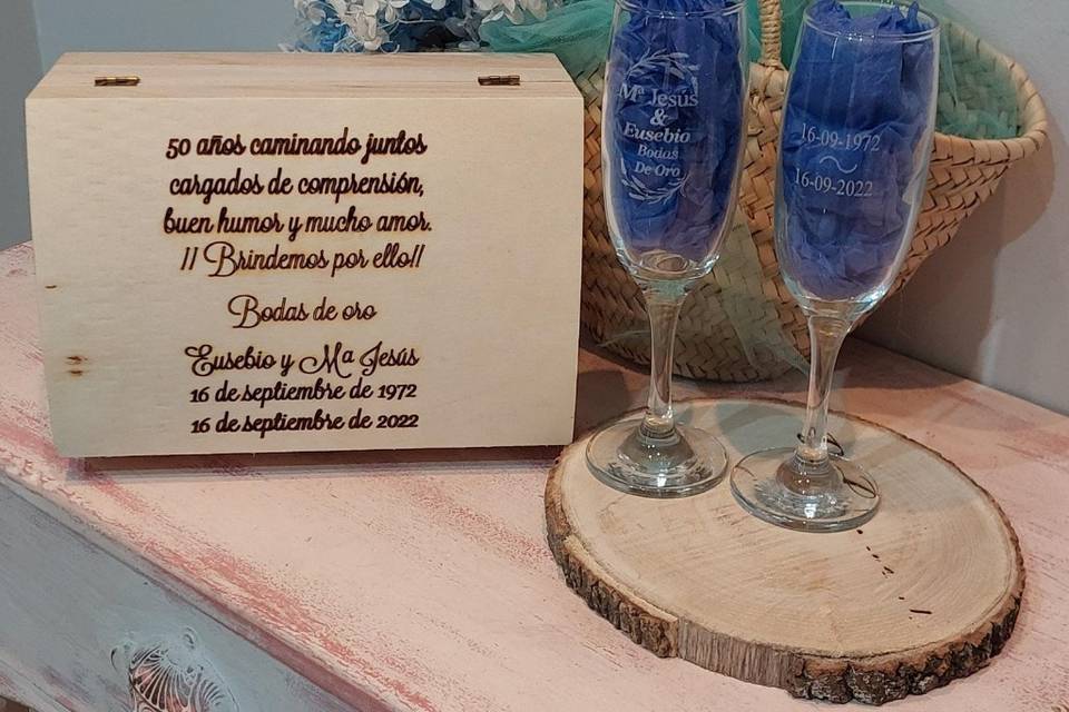 Copas con caja personalizada