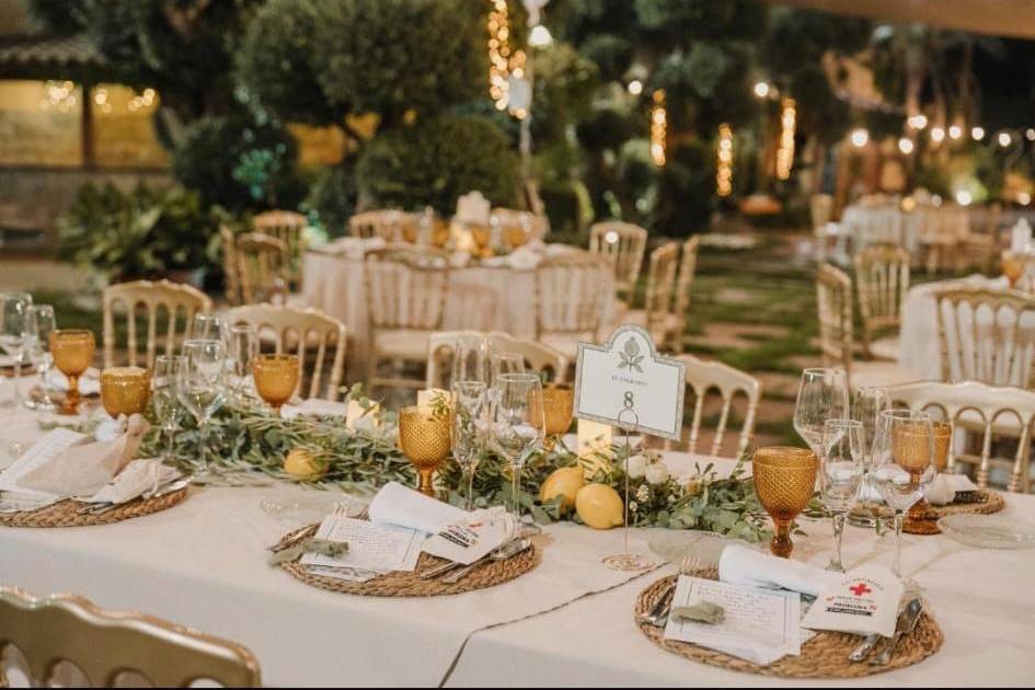 Montaje exterior jardín verde