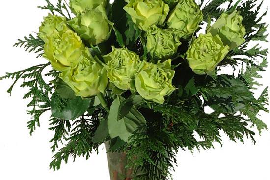 Bouquet de rosas verdes
