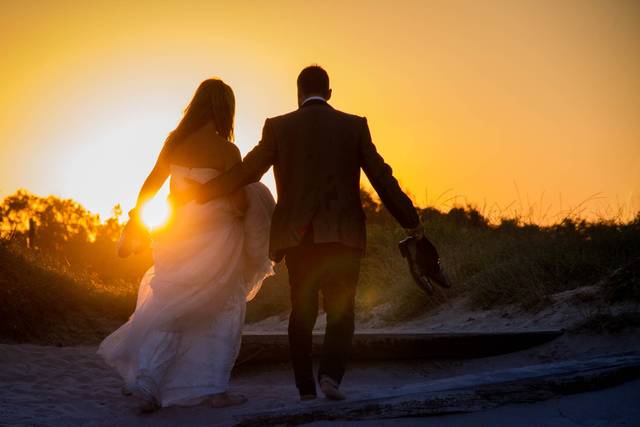 Post boda en la playa