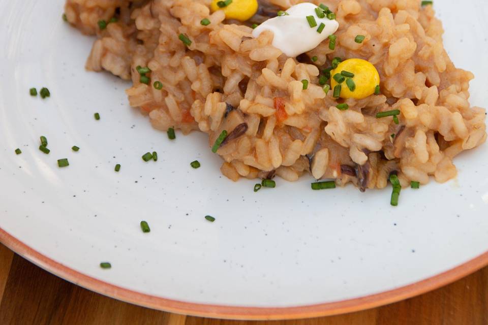 Rissotto de setas y coliflor