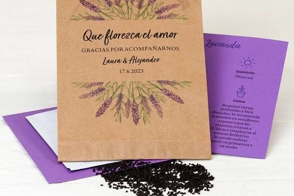 Sobre semillas lavanda