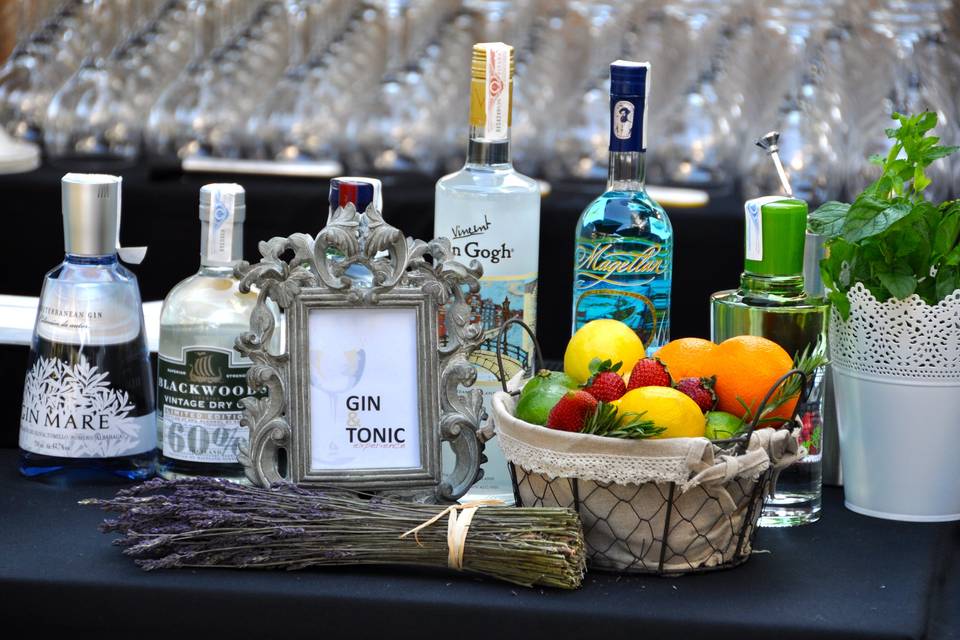 Decoración de barra de gin tonic