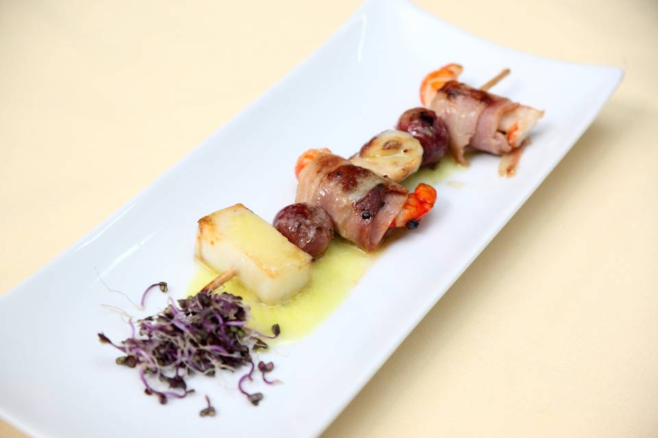 Brocheta de gamba