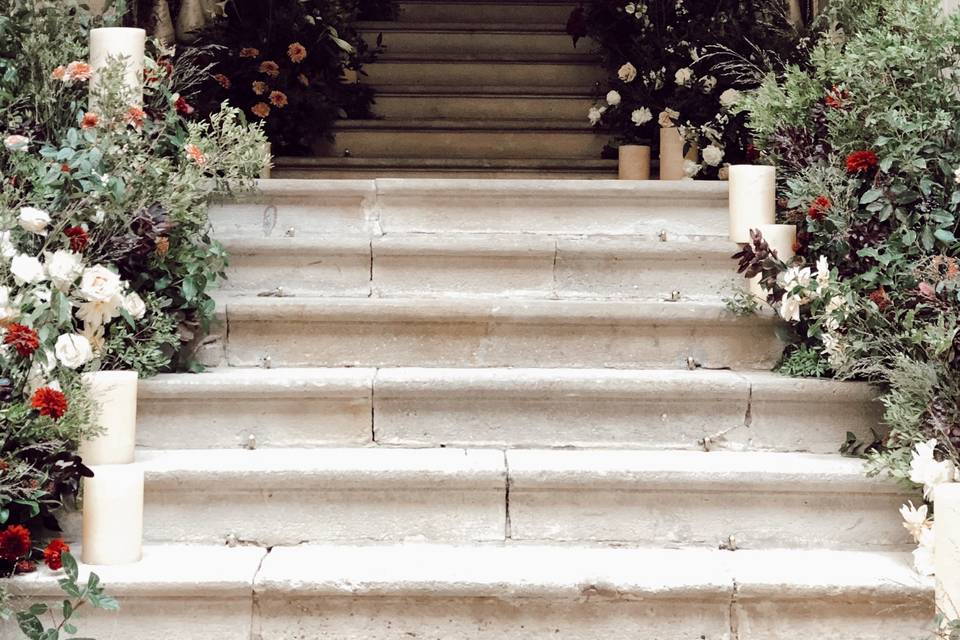 Escalera de flores