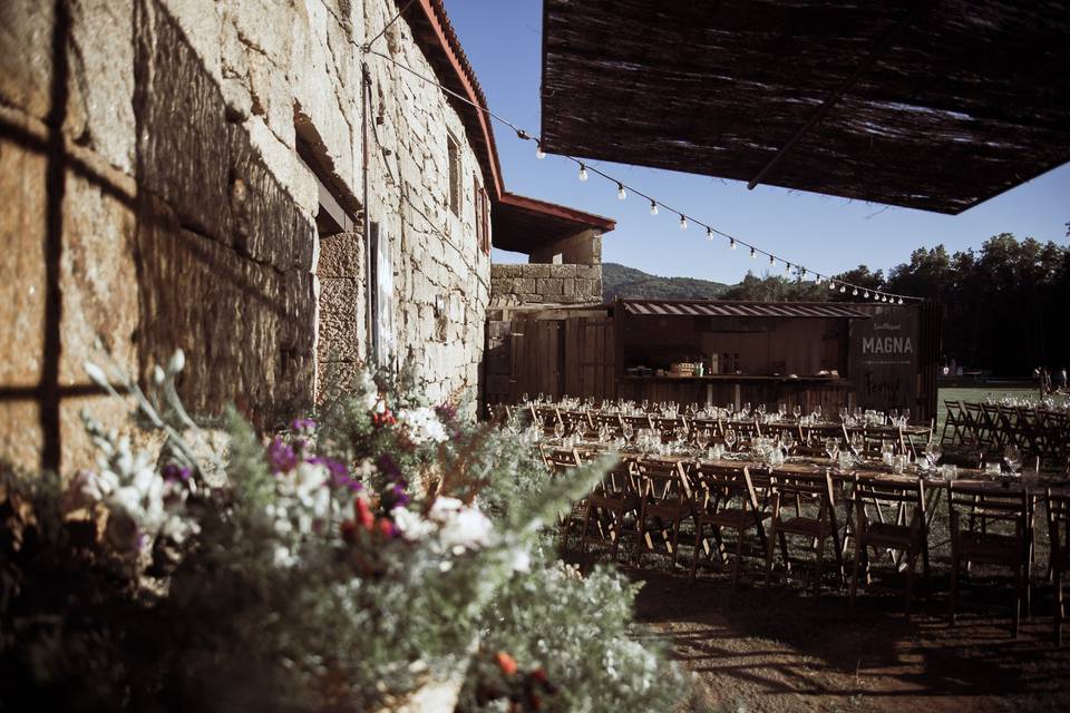 Cena en el jardín