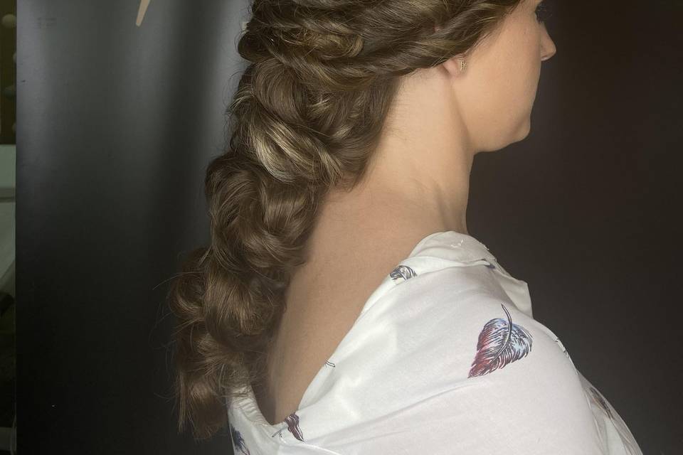 Recogido de novia con trenza