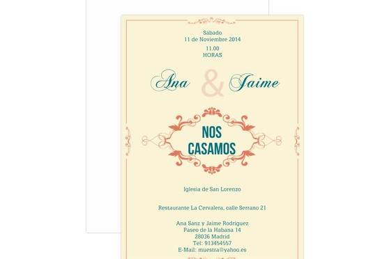 Invitaciones de boda vintage