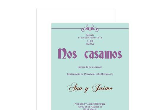 Invitaciones de boda vintage