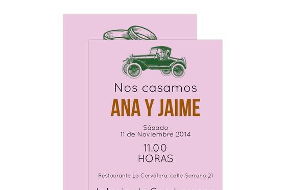 Invitaciones de boda vintage