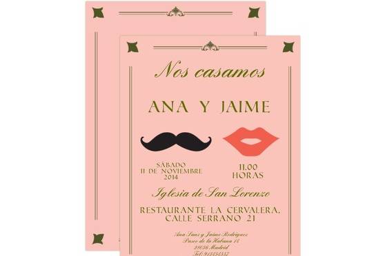 Invitaciones de boda vintage