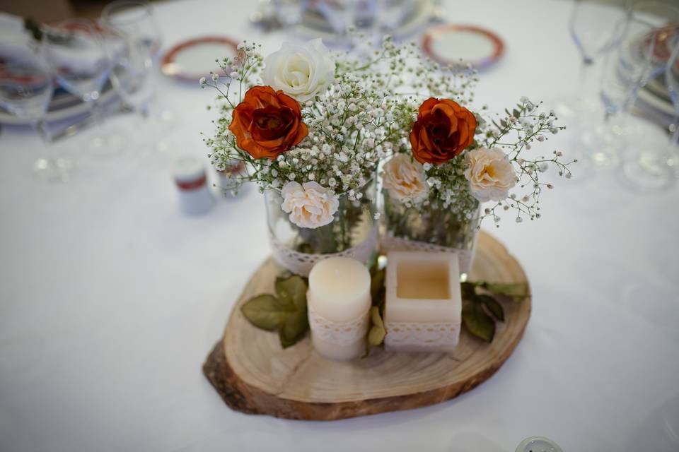 Detalle del montaje para banquete