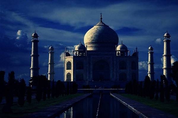 India, Taj Mahal en luna llena