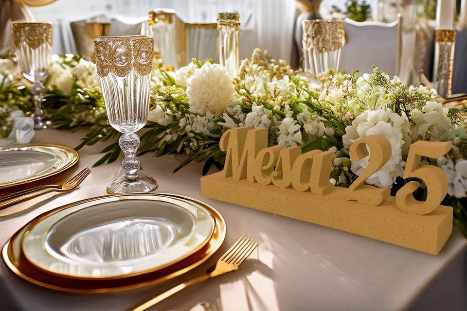 Marcador de mesa de porexpán