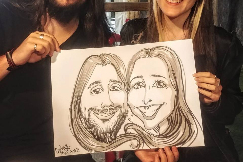 Caricatura de pareja