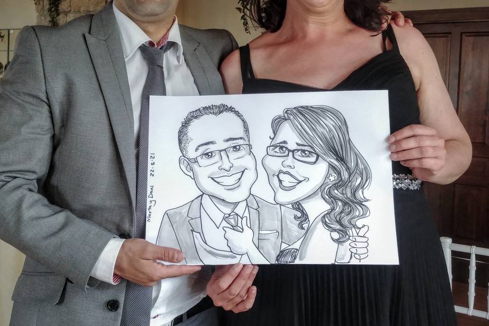 Caricatura de pareja