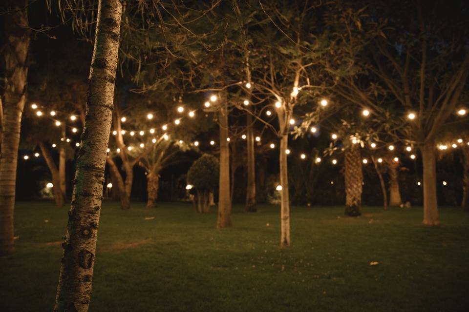 Jardín iluminado